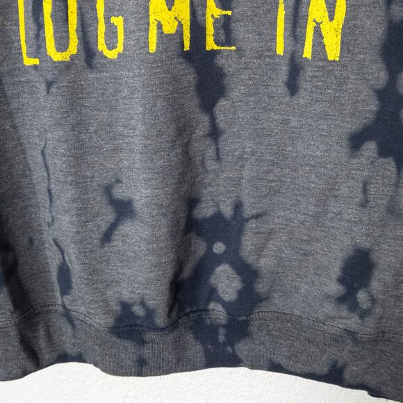 AC/DC Plug Me In Bleach Dye Sweatshirt Women’s Small Cropped Grunge - Picture 5 of 7